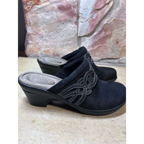 Croft & Barrow Ortholite Black Embellished Clogs Slip-On Shoes Size 7.5M - Picture 6 of 9